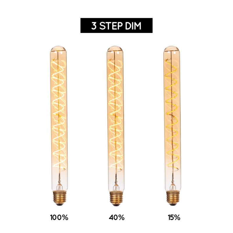 Lucide T32 - Filament bulb - Ø 3,2 cm - E27 - 1x4,9W 2200K - Amber